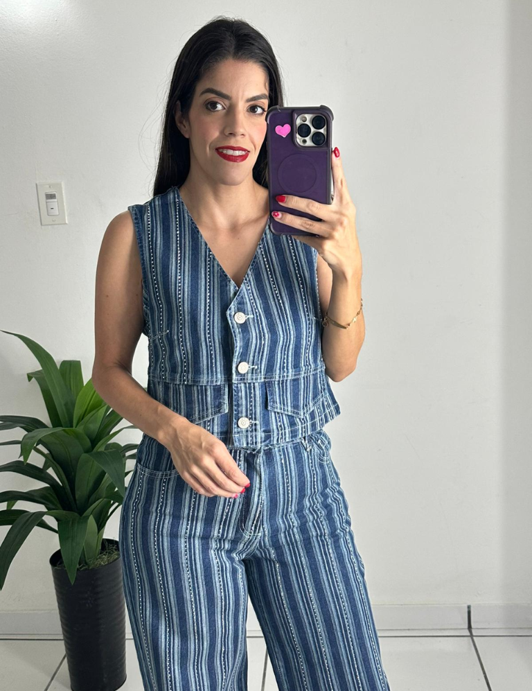 Vest & Jean w/ rhinestones Set