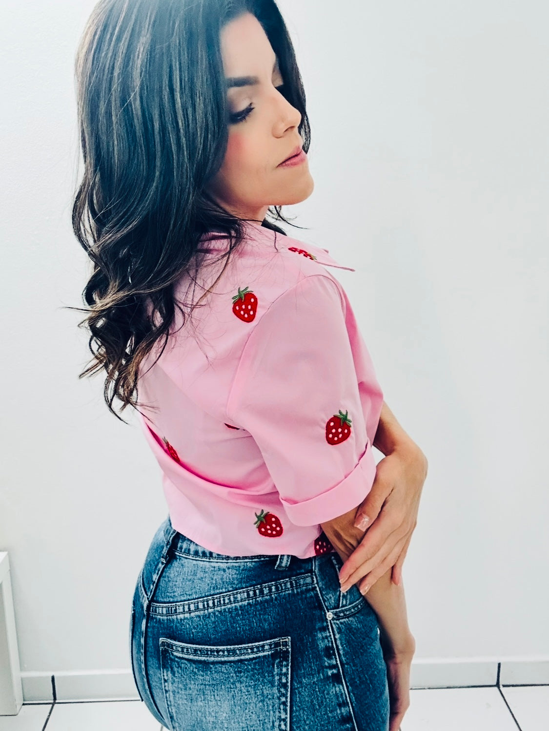 Pink strawberry blouse