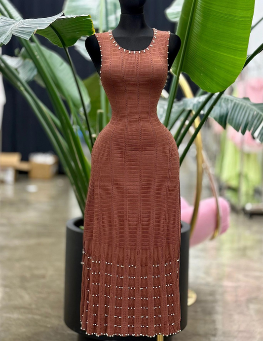 Knitted Elegant Dress Chocolate