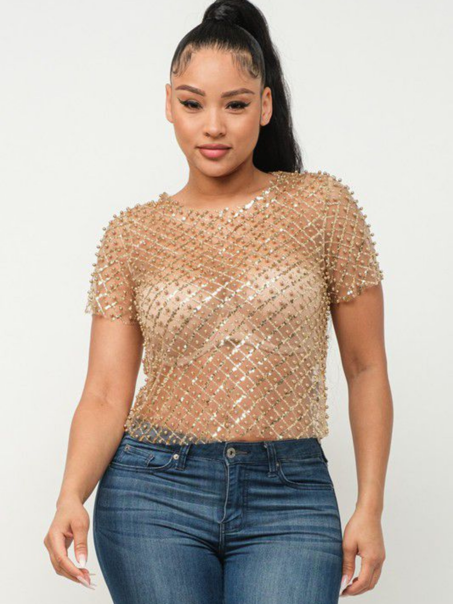 Gold Mesh Top