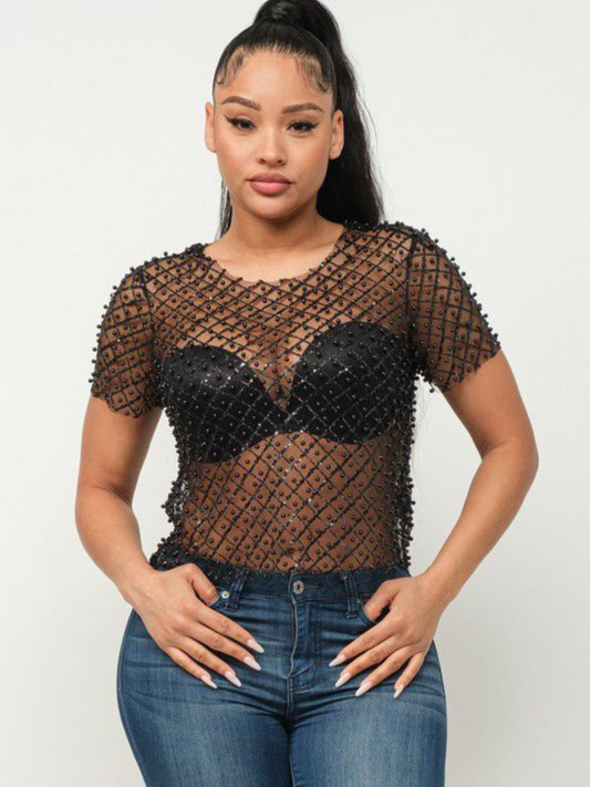 Black Mesh Top