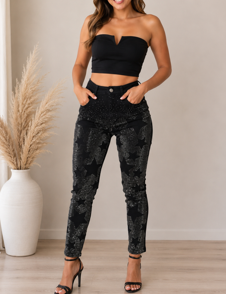 Stars Black Denim
