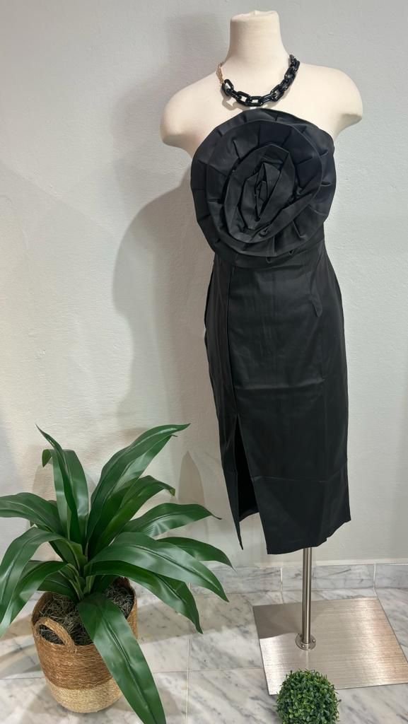 Flower Black Dress