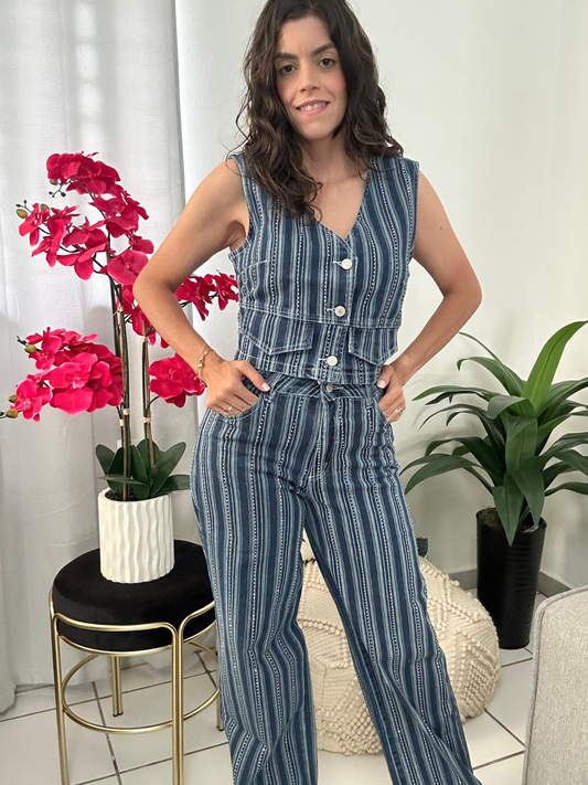 Vest & Jean w/ rhinestones Set
