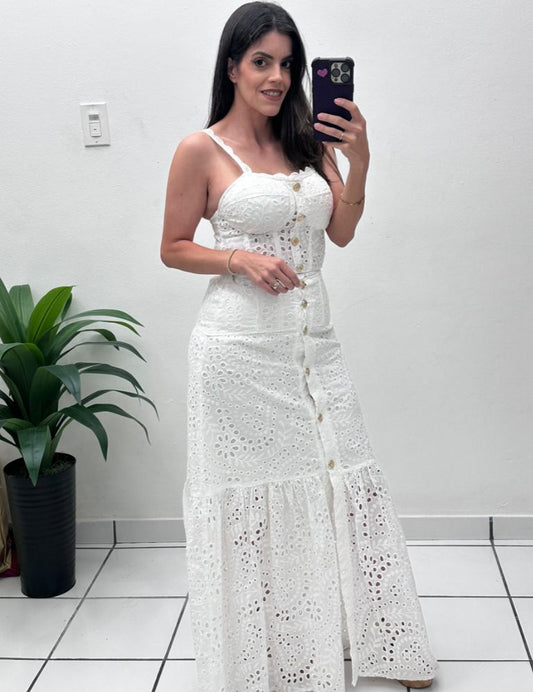 White Eyelet Skirt Set