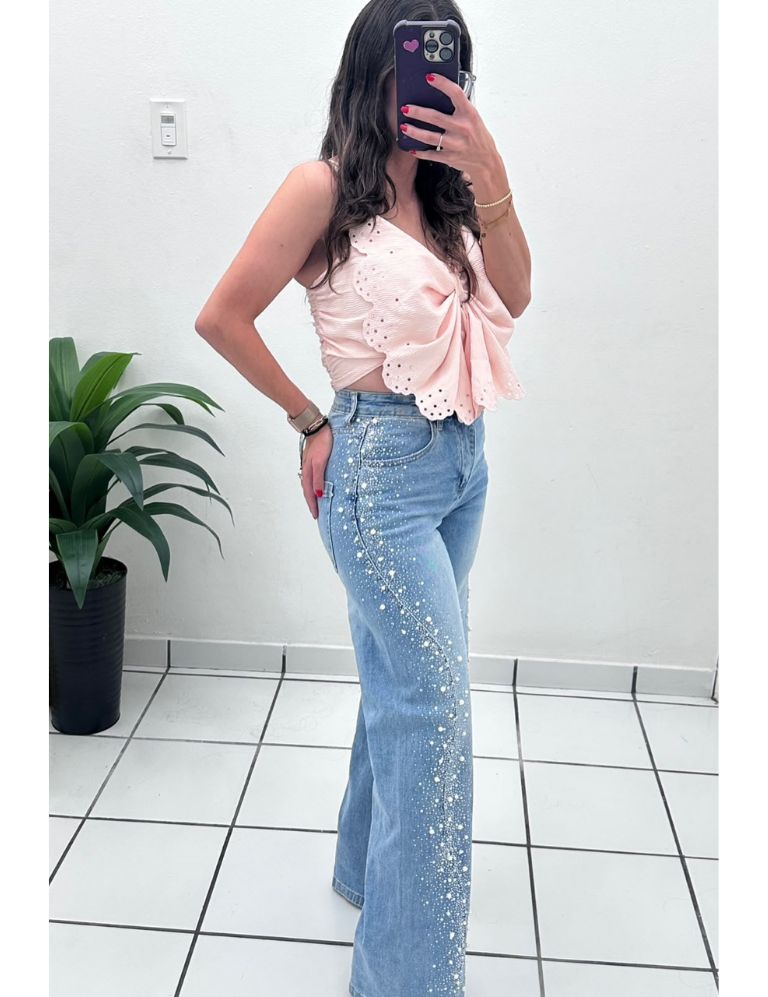 Pearls & Glitter Denim Jean
