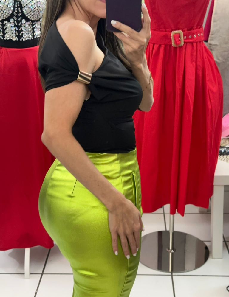 One Shoulder Top - Black