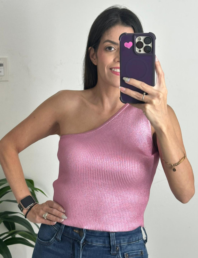 Metallic Pink Top