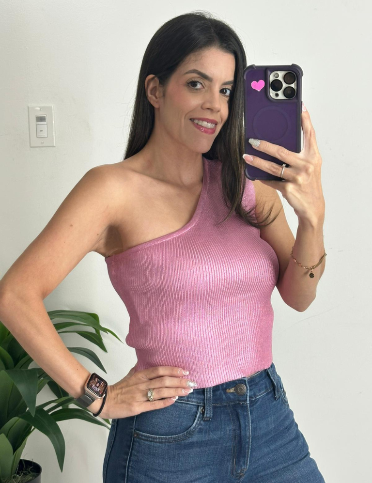 Metallic Pink Top