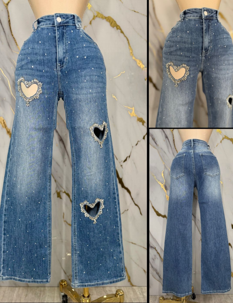 Rhinestones & Hearts Denim Jean