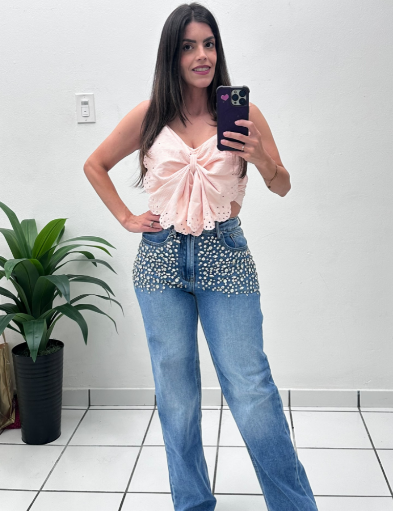 Rhinestones Chic Denim Jean