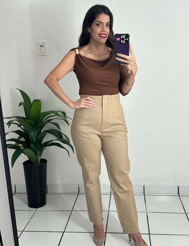 Zara Style High waist Pant Khaki