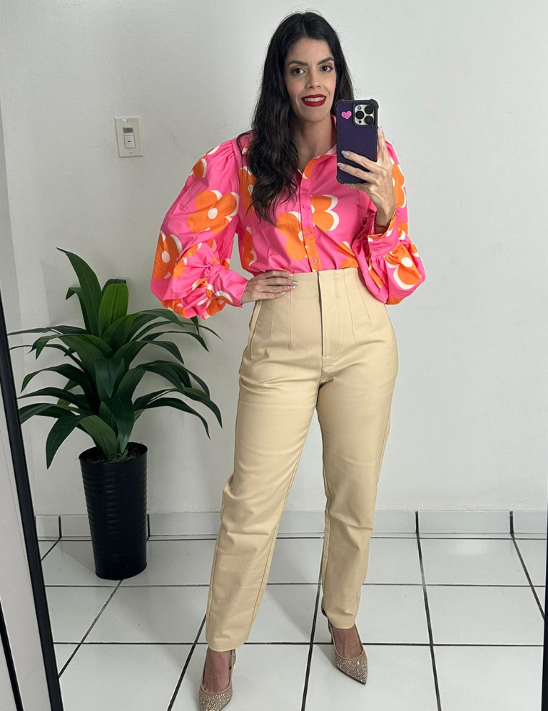 Zara Style High waist Pant Beige