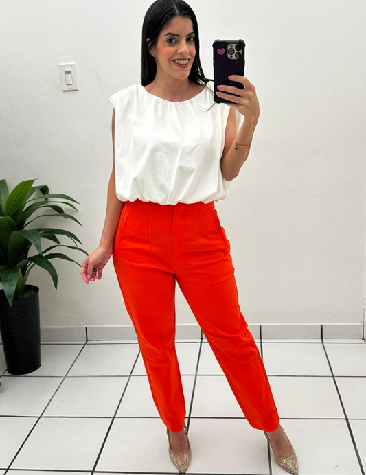 Zara Style High waist Pant orange