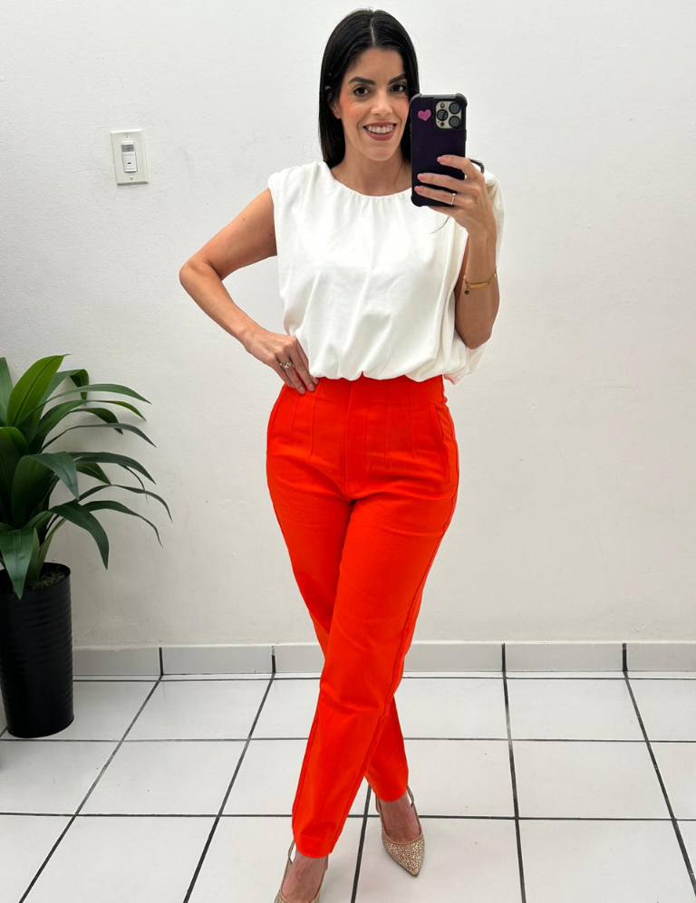 Zara Style High waist Pant orange