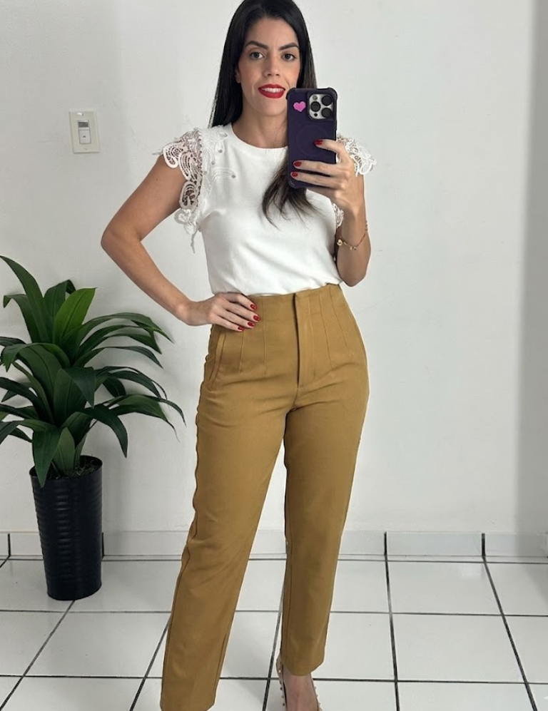 Zara Style High waist Pant Camel