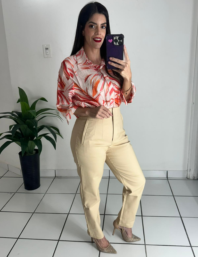 Zara Style High waist Pant Beige