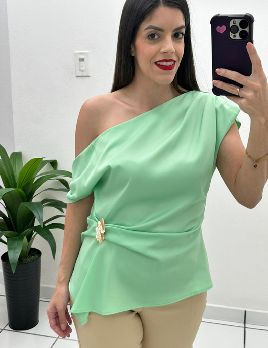 Mint Asymmetrical Top