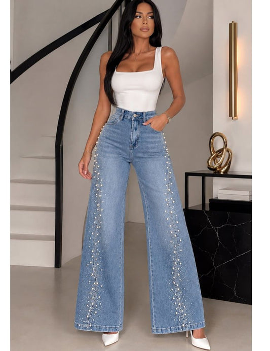 Pearls & Glitter Denim Jean