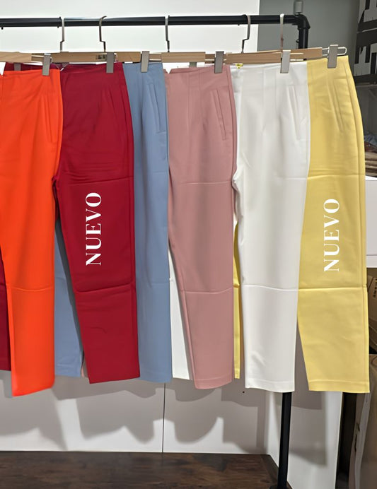 Zara Style High waist Pant red