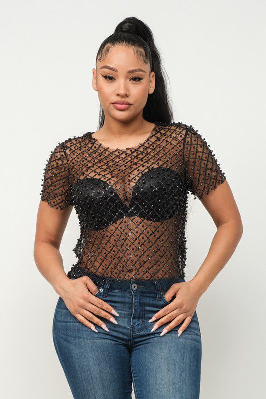 Black Mesh Top