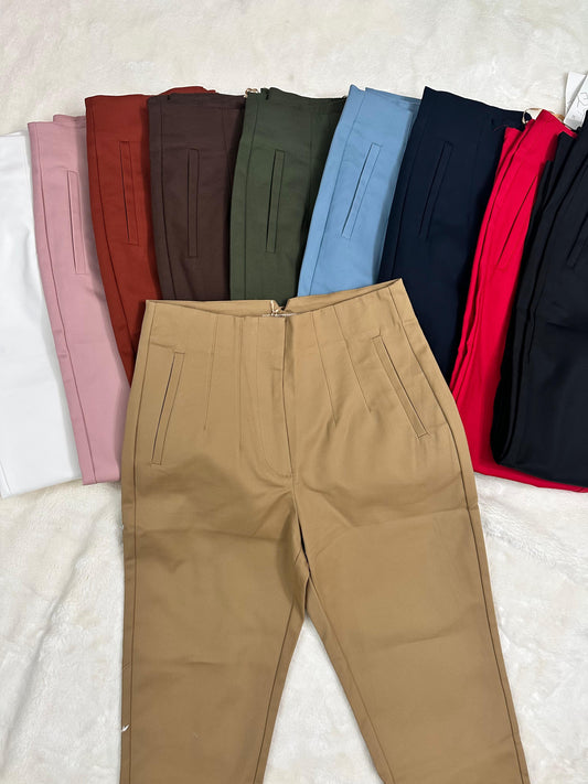 Zara Style High waist Pant khaki