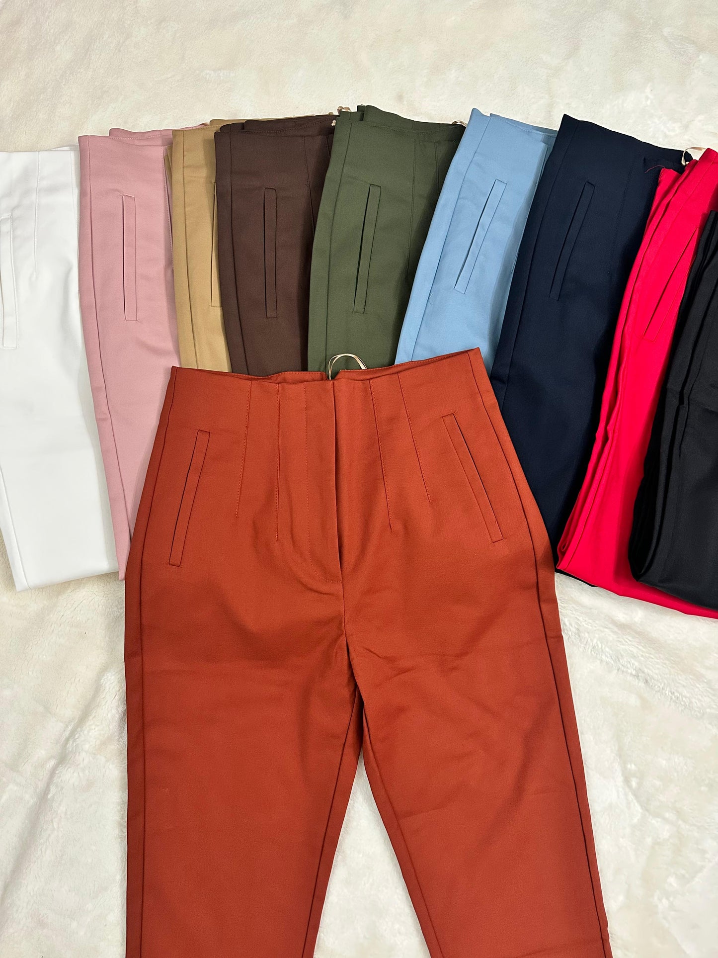 Zara Style High waist Pant rush bronze
