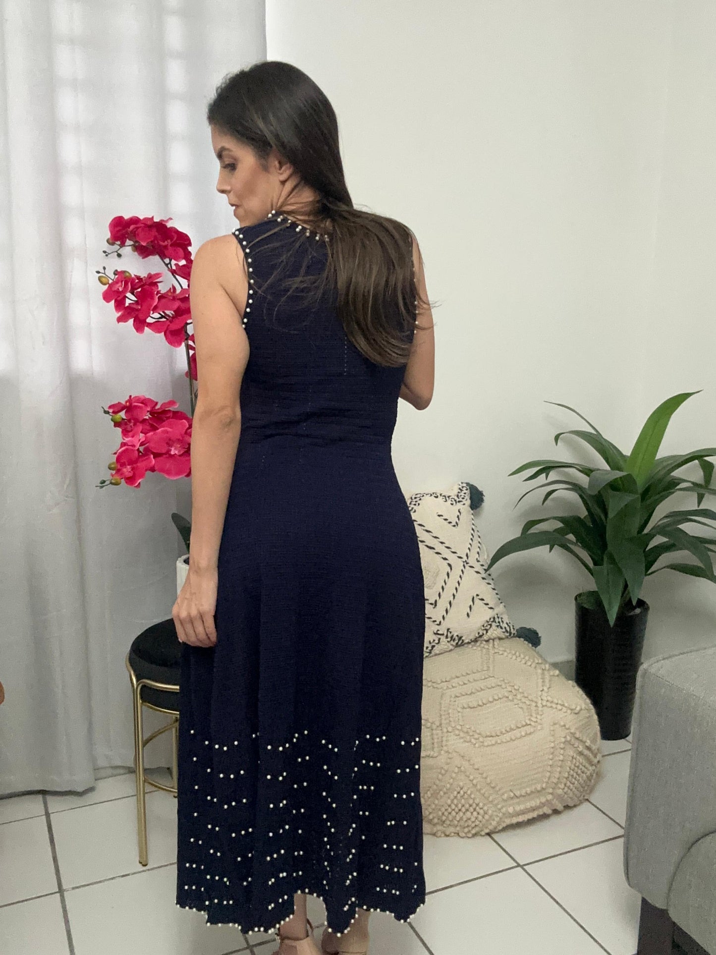 Knitted Elegant Dress Navy
