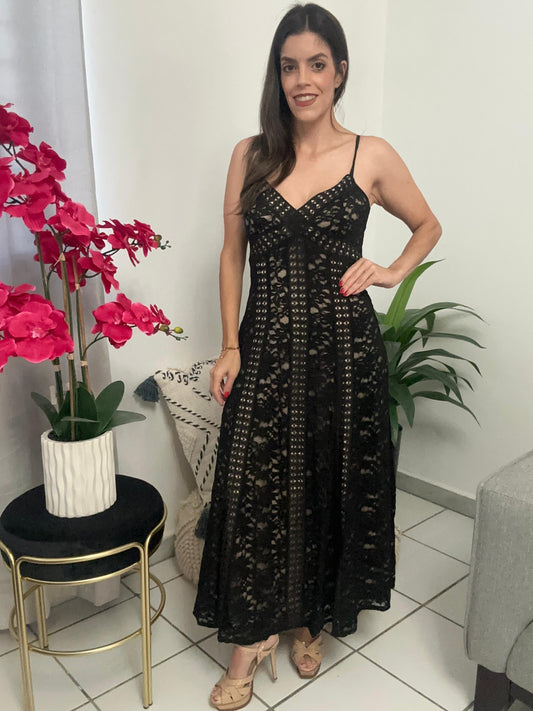 Delicate Nude & Black Dress